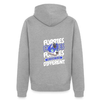 Furry Fandom Fursuits Drôle - Veste à capuche bio Premium Unisexe - gris chiné - Dos - Nico (187cm)