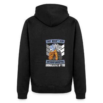 Furry Fandom Fursuits Humor - Unisex Premium Bio Zip Hoodie - Schwarz - Hinten - Nico (187cm)