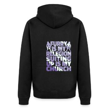 Furry Fandom Fursuits - Veste à capuche bio Premium Unisexe - noir - Dos - Nico (187cm)