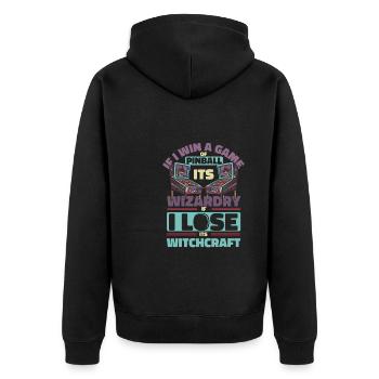 Pinball Funny Pinball Wizard - Unisex Premium Organic Zip Hoodie - black - Back - Nico (187cm)