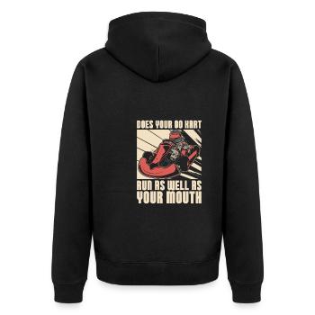 Go karting karting kart driver funny - Unisex Premium Organic Zip Hoodie - black - Back - Nico (187cm)