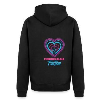 Fibromyalgie Rhumatisme Coeur - Veste à capuche bio Premium Unisexe - noir - Dos - Nico (187cm)