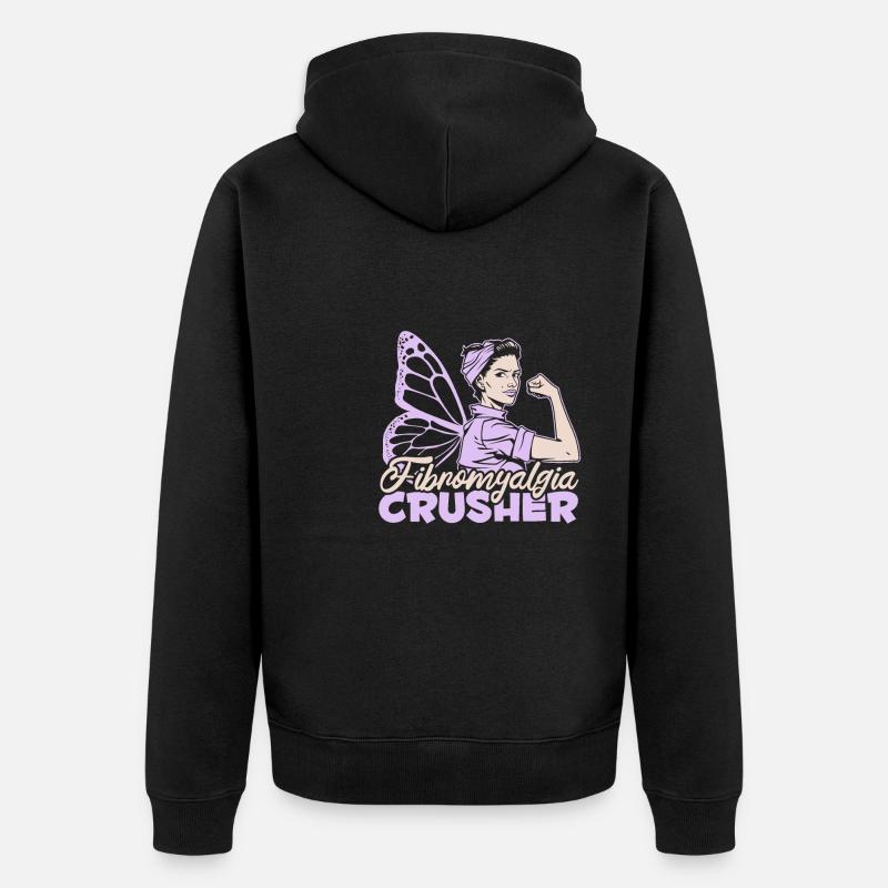 Fibromyalgie Rheuma Fee - Unisex Premium Bio Zip Hoodie - Schwarz