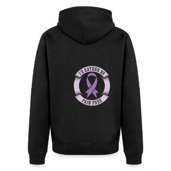 Fibromyalgie Rhumatisme - Veste à capuche bio Premium Unisexe - noir - Dos - Nico (187cm)