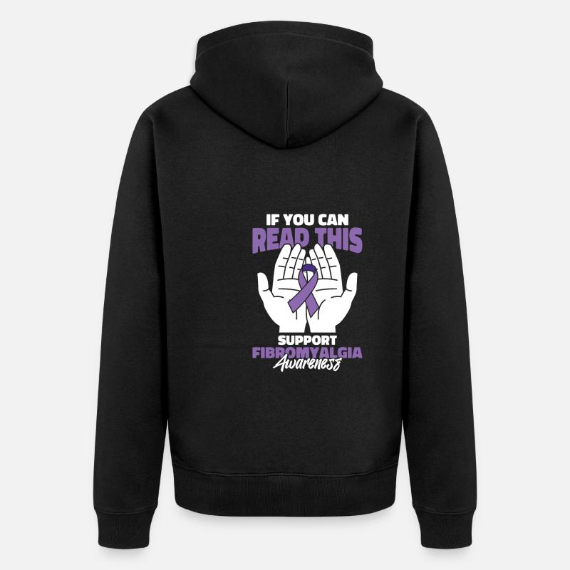 Fibromyalgie Rheuma Hände - Unisex Premium Bio Zip Hoodie - Schwarz
