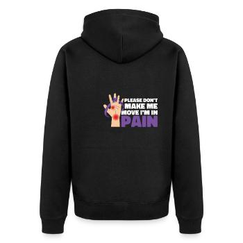 Fibromyalgie rhumatisme mains - Veste à capuche bio Premium Unisexe - noir - Dos - Nico (187cm)