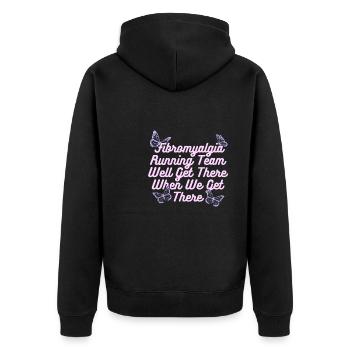 Fibromyalgie rhumatisme papillon - Veste à capuche bio Premium Unisexe - noir - Dos - Nico (187cm)