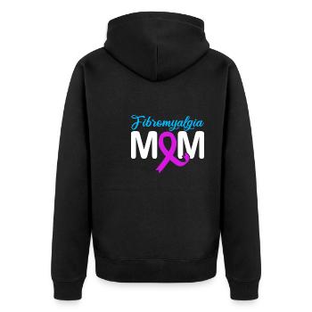 Fibromyalgia rheumatism mother - Unisex Premium Organic Zip Hoodie - black - Back - Nico (187cm)