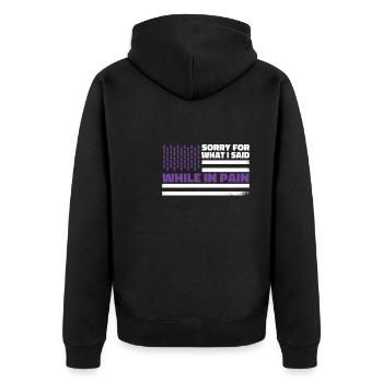 Fibromyalgie Rheuma US Flagge - Unisex Premium Bio Zip Hoodie - Schwarz - Hinten - Nico (187cm)
