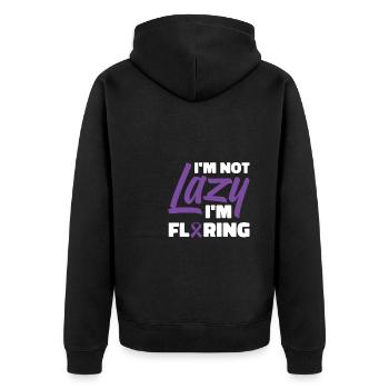 Fibromyalgie Rhumatisme Humour - Veste à capuche bio Premium Unisexe - noir - Dos - Nico (187cm)