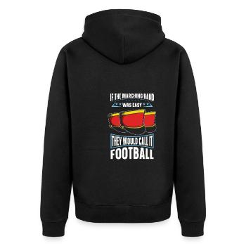 Fan Train Spielmannszug Humor - Unisex Premium Organic Zip Hoodie - black - Back - Nico (187cm)