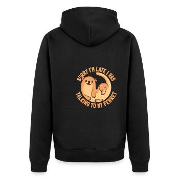 Putois furet mignon - Veste à capuche bio Premium Unisexe - noir - Dos - Nico (187cm)