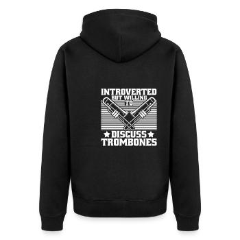 fanfare trombone introvertis - Veste à capuche bio Premium Unisexe - noir - Dos - Nico (187cm)