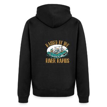 Rafting Erzogen Wildwasser Rafting - Unisex Premium Bio Zip Hoodie - Schwarz - Hinten - Nico (187cm)