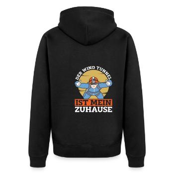 Indoor Skydiving Humor - Unisex Premium Bio Zip Hoodie - Schwarz - Hinten - Nico (187cm)