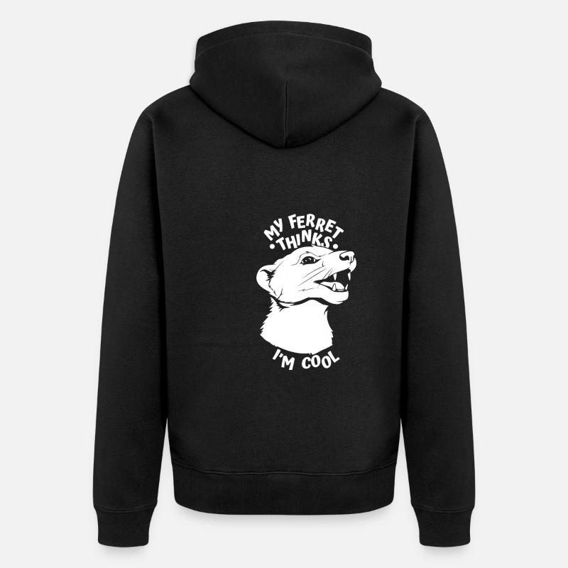 Frettchen Iltis Cool - Unisex Premium Bio Zip Hoodie - Schwarz
