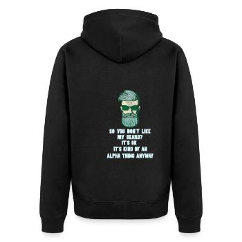 Beard full beard - Unisex Premium Organic Zip Hoodie - black - Back - Nico (187cm)