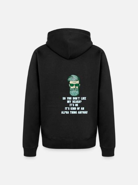 Beard full beard - Unisex Premium Organic Zip Hoodie - black