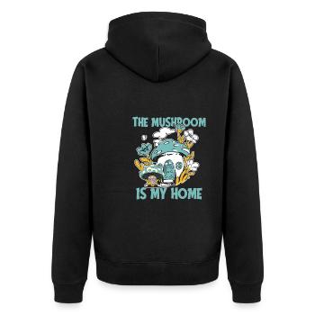 Cueilleurs de champignons Champignons Accueil Nain de champignons - Veste à capuche bio Premium Unisexe - noir - Dos - Nico (187cm)