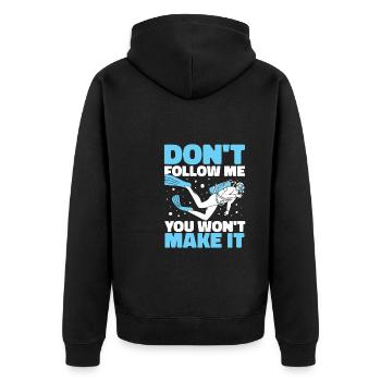 Diving Diver Funny Commercial Diving - Unisex Premium Organic Zip Hoodie - black - Back - Nico (187cm)