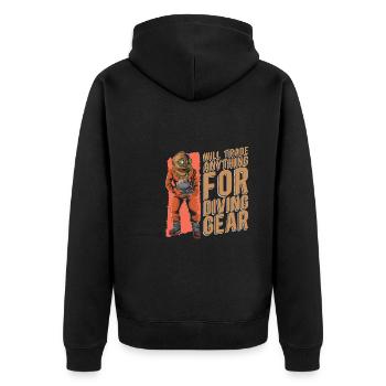 Diving Diver Funny Commercial Diving - Unisex Premium Organic Zip Hoodie - black - Back - Nico (187cm)