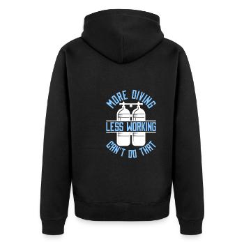 Tauchen Taucher Kommerzielles Tauchen - Unisex Premium Bio Zip Hoodie - Schwarz - Hinten - Nico (187cm)