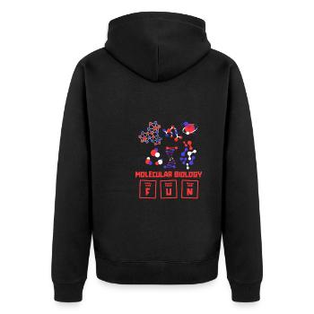 Biologie Biologe Moleküle Molekularbiologe - Unisex Premium Bio Zip Hoodie - Schwarz - Hinten - Nico (187cm)