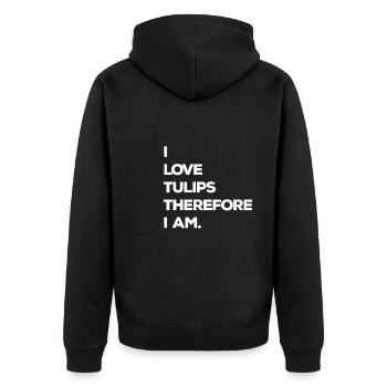 Tulpen Tulpen - Unisex Premium Bio Zip Hoodie - Schwarz - Hinten - Nico (187cm)