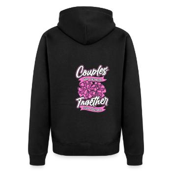 Cheerleader Cheerleading C - Unisex Premium Bio Zip Hoodie - Schwarz - Hinten - Nico (187cm)