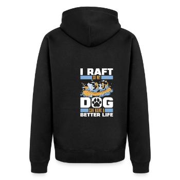 rafting - Unisex Premium Organic Zip Hoodie - black - Back - Nico (187cm)