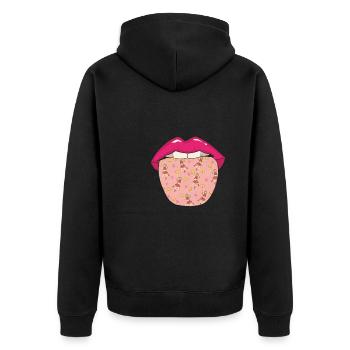 Cheerleader Cheerleading Tongue - Unisex Premium Organic Zip Hoodie - black - Back - Nico (187cm)