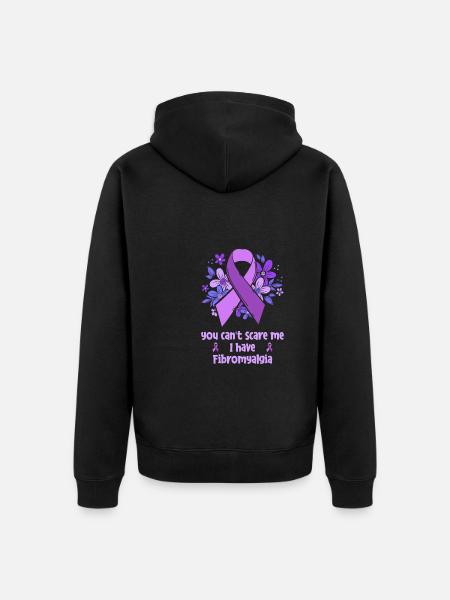 Fibromyalgia rheumatism flower - Unisex Premium Organic Zip Hoodie - black