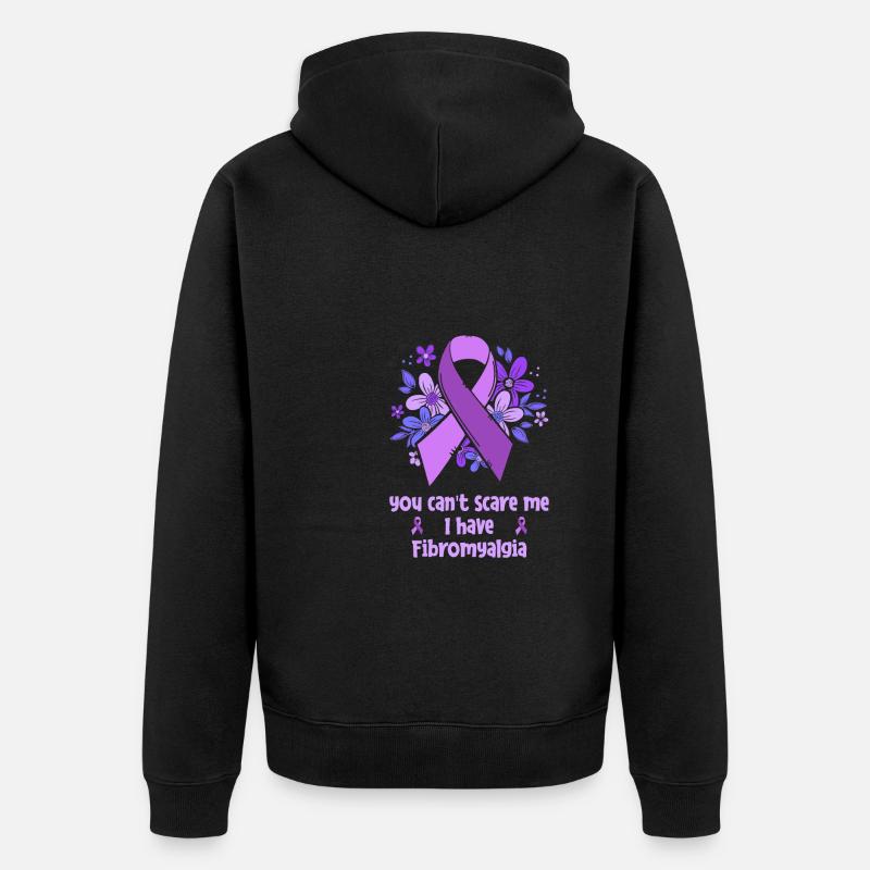 Fibromyalgie Rheuma Blume - Unisex Premium Bio Zip Hoodie - Schwarz
