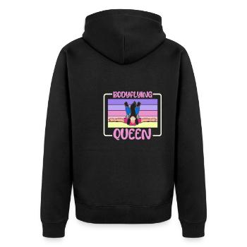 Indoor Skydiving Queen - Unisex Premium Organic Zip Hoodie - black - Back - Nico (187cm)
