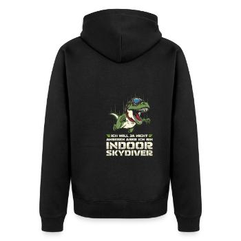 Indoor Skydiving T Rex - Unisex Premium Bio Zip Hoodie - Schwarz - Hinten - Nico (187cm)