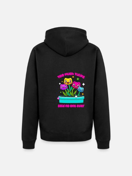 Tulips Cute - Unisex Premium Organic Zip Hoodie - black