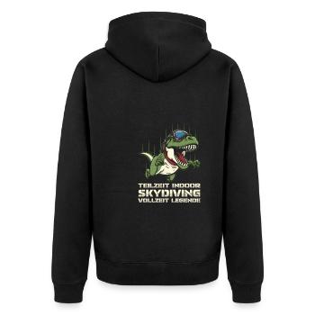 Indoor Skydiving T Rex - Unisex Premium Organic Zip Hoodie - black - Back - Nico (187cm)