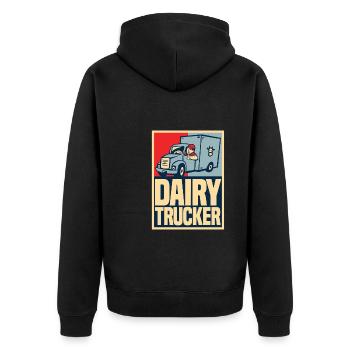 Camion de lait de vache Chauffeur de lait - Veste à capuche bio Premium Unisexe - noir - Dos - Nico (187cm)