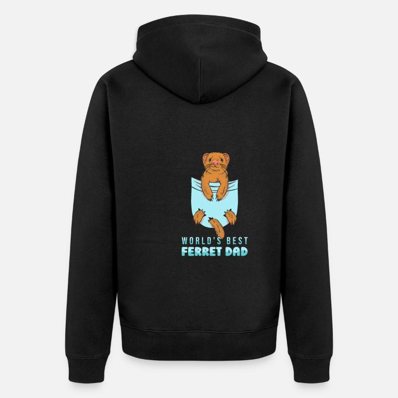 Frettchen Iltis Niedlich - Unisex Premium Bio Zip Hoodie - Schwarz