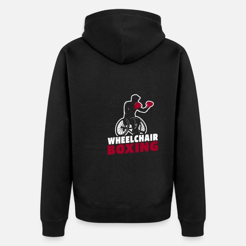 Boxe Boxer Fauteuil roulant - Veste à capuche bio Premium Unisexe - noir