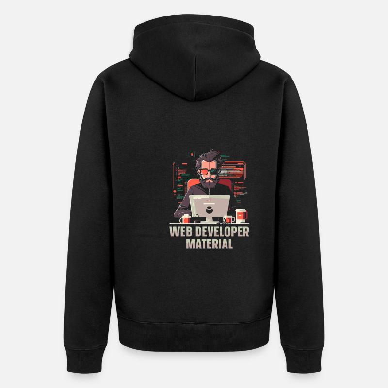 Web Entwickler Webdeveloper Cool - Unisex Premium Bio Zip Hoodie - Schwarz