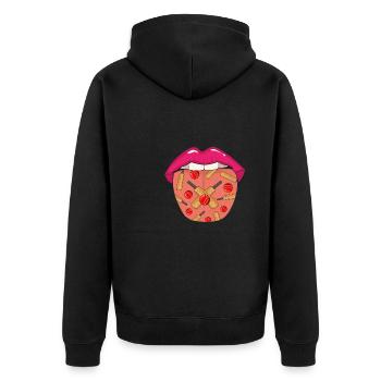 Cricket Cool - Unisex Premium Bio Zip Hoodie - Schwarz - Hinten - Nico (187cm)