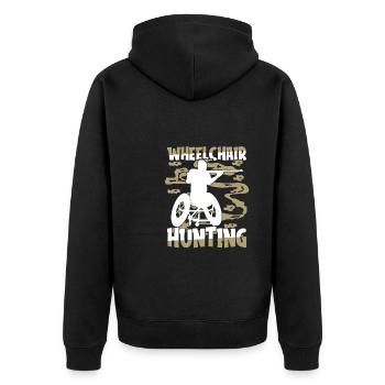 Hunting Hunter Hunting Wheelchair Hunting - Unisex Premium Organic Zip Hoodie - black - Back - Nico (187cm)