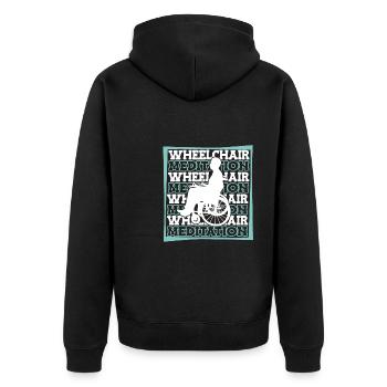 Meditation Meditation Wheelchair - Unisex Premium Organic Zip Hoodie - black - Back - Nico (187cm)