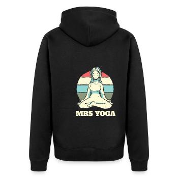 Fille de yoga - Veste à capuche bio Premium Unisexe - noir - Dos - Nico (187cm)