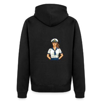 Sailing Sailors Sailboat Sailboat Women - Unisex Premium Organic Zip Hoodie - black - Back - Nico (187cm)