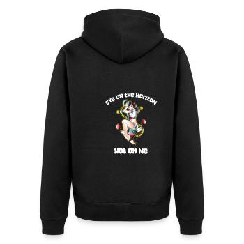Segeln Segler Segelboot Cool Segelbootfrauen - Unisex Premium Bio Zip Hoodie - Schwarz - Hinten - Nico (187cm)