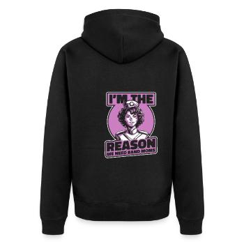 Fanfahrenzug Spielmannszug Mutter - Unisex Premium Bio Zip Hoodie - Schwarz - Hinten - Nico (187cm)