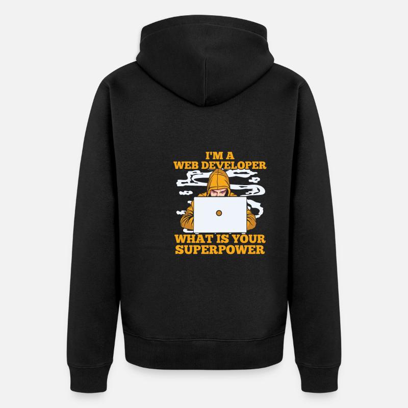 Web Developer Web Developer Zool - Unisex Premium Organic Zip Hoodie - black