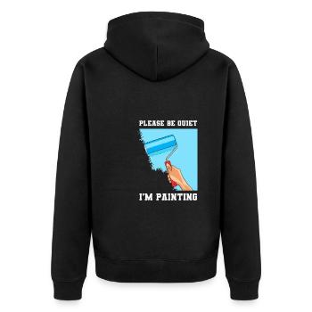 Maler Lackierer Witzig - Unisex Premium Bio Zip Hoodie - Schwarz - Hinten - Nico (187cm)